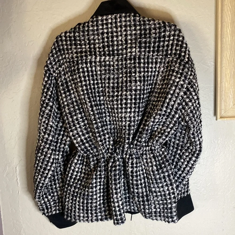 Final CCO📍🔥THE KOOPLES GARDEN TWEED BLACK, GRAY RELAXED FIT JACKET BIG POCKETS - Picture 4 of 17